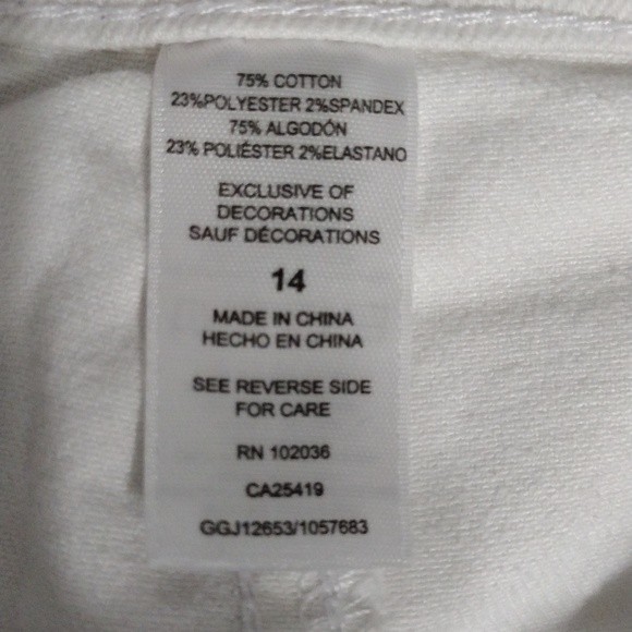 Guess Girls White Lace Fringe Hem Denim Jean Shorts Size 14 Waist 26 Summer Boho - Picture 5 of 5